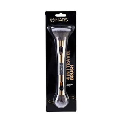 MARS 4-in-1 Travel Brush BS02 - Ultra Soft Nylon Bristles for Face Powder & Blending