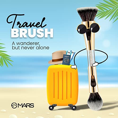MARS 4-in-1 Travel Brush BS02 - Ultra Soft Nylon Bristles for Face Powder & Blending - görsel 10
