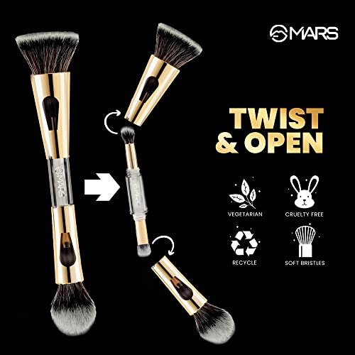 MARS 4-in-1 Travel Brush BS02 - Ultra Soft Nylon Bristles for Face Powder & Blending - görsel 8