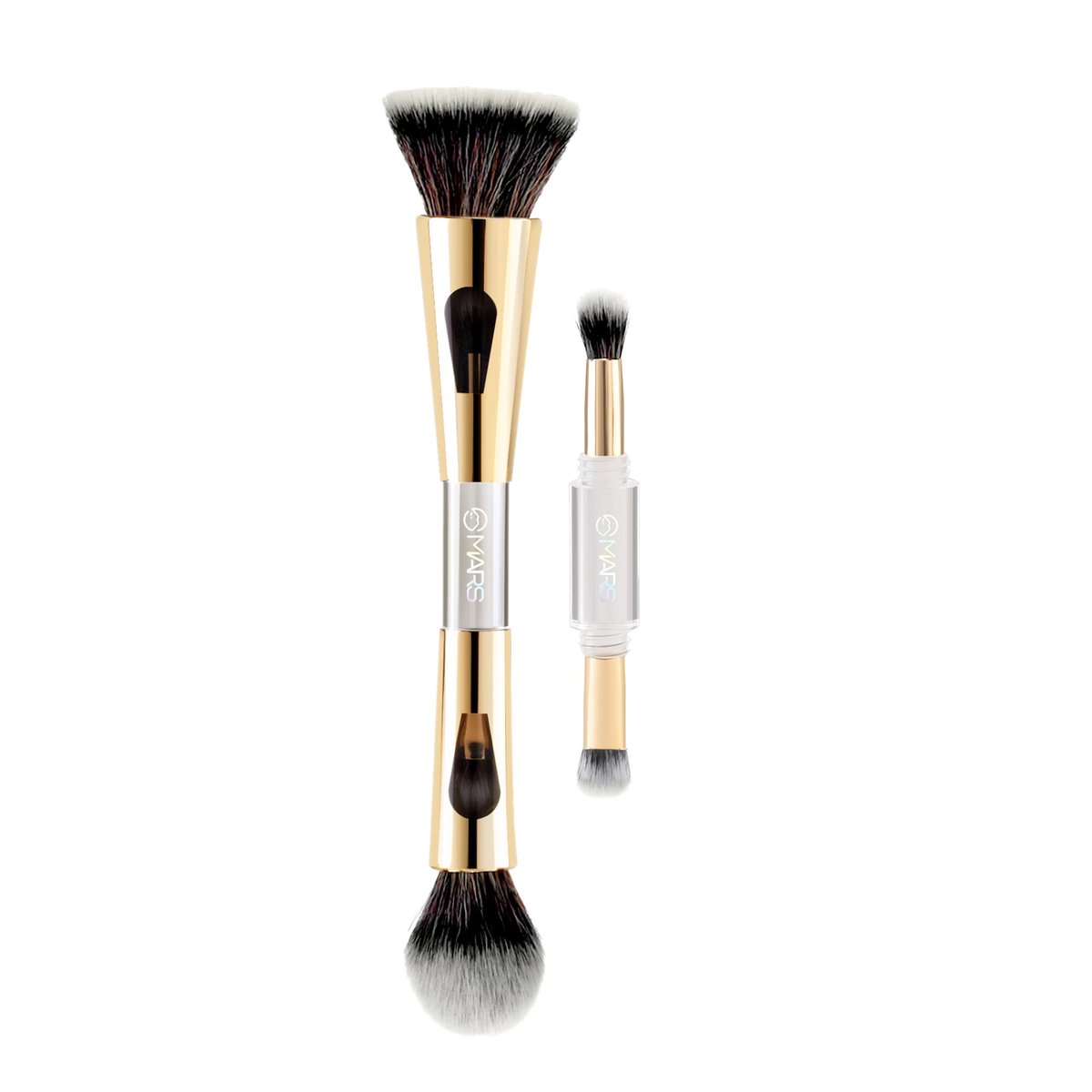 MARS 4-in-1 Travel Brush BS02 - Ultra Soft Nylon Bristles for Face Powder & Blending - görsel 1