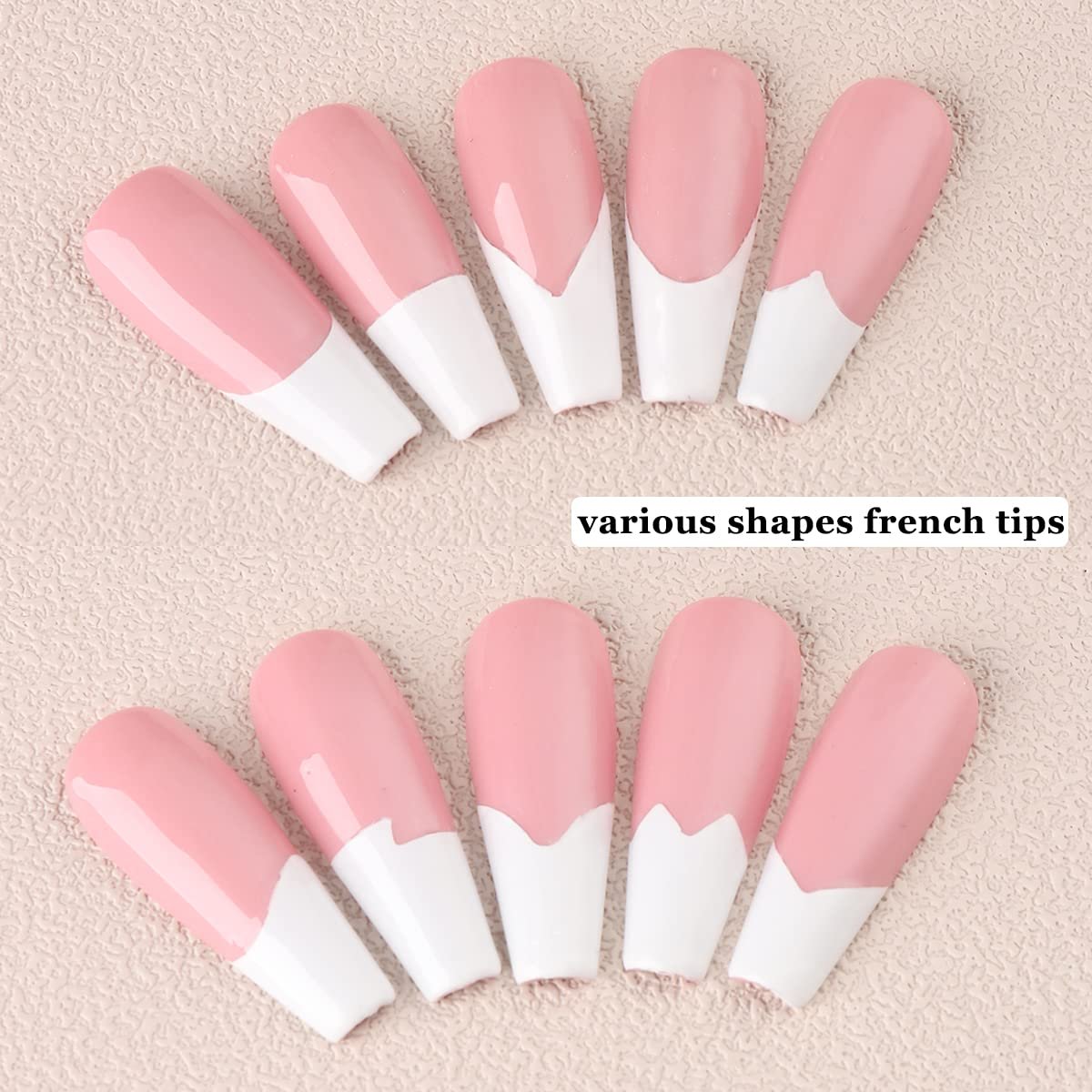 Fcozpjk French Tip Nail Stickers - 6 Sheets Self-Adhesive Nail Art Guides, Wave Lines Tape for French Manicure & Airbrush Stencils - görsel 7