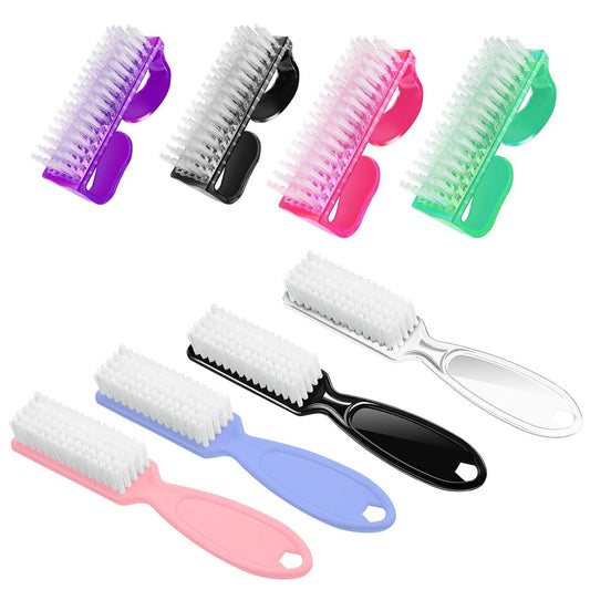 8-Piece Nail Brush Set for Cleaning Fingernails – Handle Grip Nail Scrubber, Manicure & Pedicure Tools for Women and Men