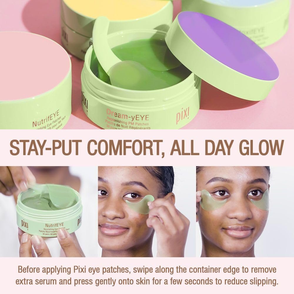 Pixi Beauty NutrifEYE Soothing Rose Under Eye Gel Patches - 30 Pairs for Puffy Eyes with Rose, Aloe Vera, and Chamomile Avelisse