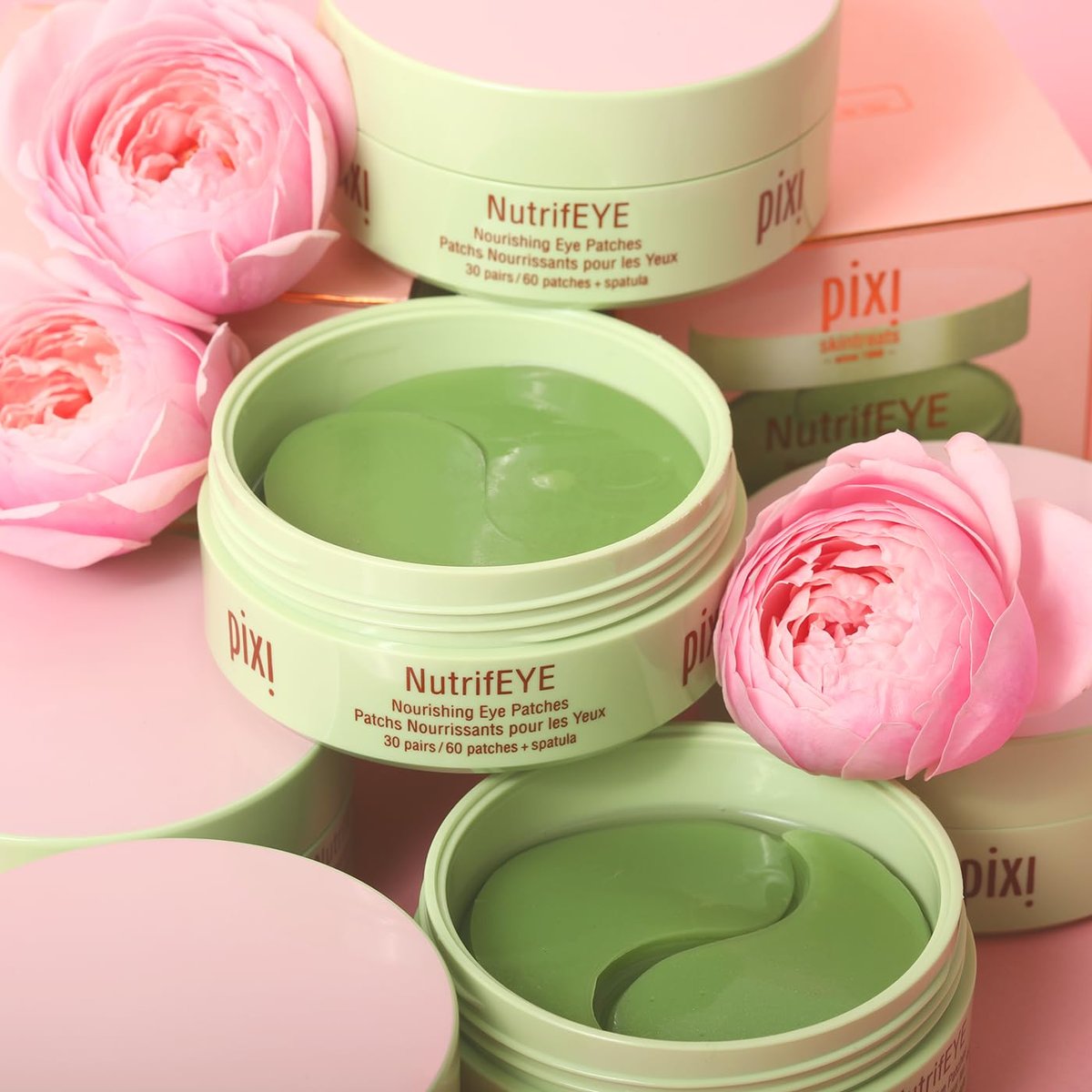 Pixi Beauty NutrifEYE Soothing Rose Under Eye Gel Patches - 30 Pairs for Puffy Eyes with Rose, Aloe Vera, and Chamomile Avelisse