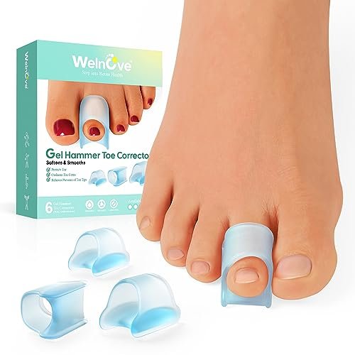 Welnove Hammertoe Corrector - 6 PCS Toe Splints Realign Bent, Curled, Crooked, Claw, Hammer Toes - Toe Straighteners for Men and Women, Blue - görsel 2
