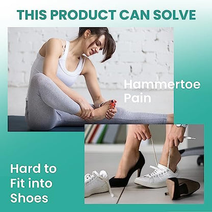 Welnove Hammertoe Corrector - 6 PCS Toe Splints Realign Bent, Curled, Crooked, Claw, Hammer Toes - Toe Straighteners for Men and Women, Blue