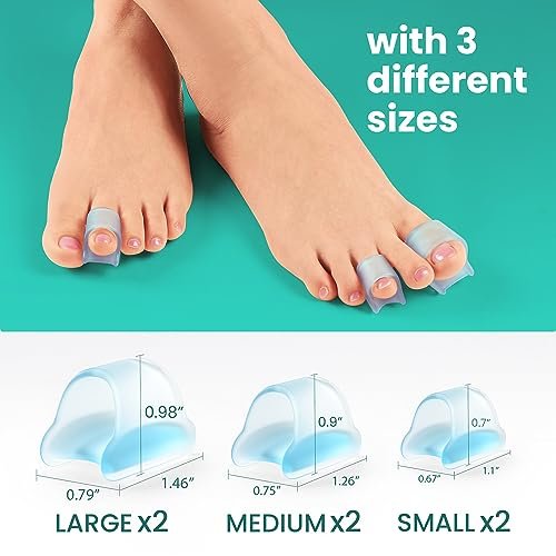 Welnove Hammertoe Corrector - 6 PCS Toe Splints Realign Bent, Curled, Crooked, Claw, Hammer Toes - Toe Straighteners for Men and Women, Blue - görsel 10