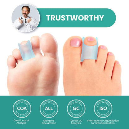 Welnove Hammertoe Corrector - 6 PCS Toe Splints Realign Bent, Curled, Crooked, Claw, Hammer Toes - Toe Straighteners for Men and Women, Blue