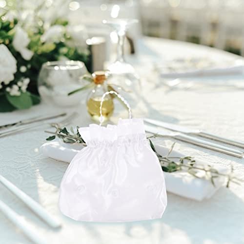 EXCEART 2-Pack Satin Bridal Wedding Money Bags - White Bridesmaid Dance Purse for Favor - görsel 8