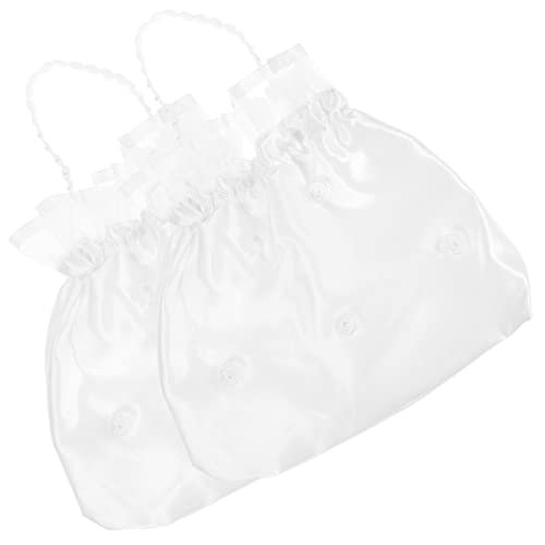 EXCEART 2-Pack Satin Bridal Wedding Money Bags - White Bridesmaid Dance Purse for Favor - görsel 2