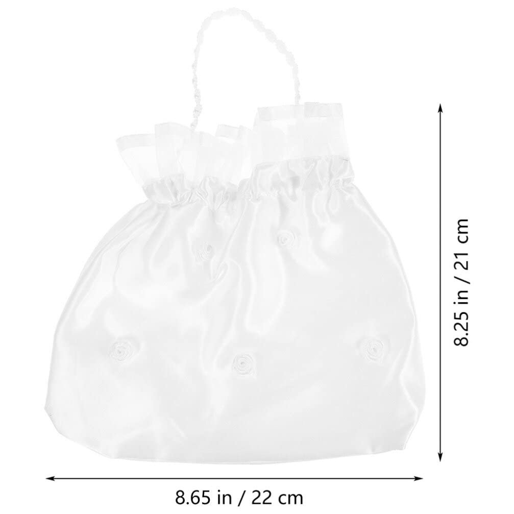 EXCEART 2-Pack Satin Bridal Wedding Money Bags - White Bridesmaid Dance Purse for Favor - görsel 11