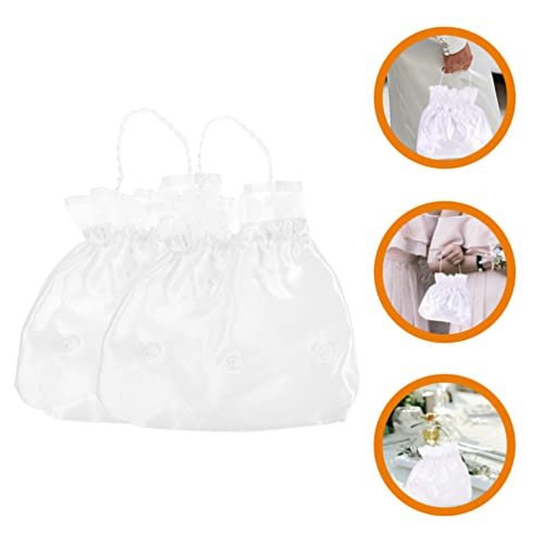 EXCEART 2-Pack Satin Bridal Wedding Money Bags - White Bridesmaid Dance Purse for Favor - görsel 14