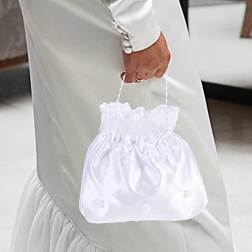EXCEART 2-Pack Satin Bridal Wedding Money Bags - White Bridesmaid Dance Purse for Favor - görsel 6