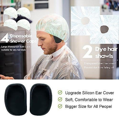 Svjetiq 21-Piece Professional Hair Dye Kit for Home Salon Bleaching & Coloring - Extra Large Black Plastic Bowls & Brushes
