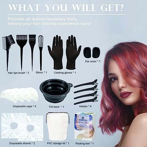 Svjetiq 21-Piece Professional Hair Dye Kit for Home Salon Bleaching & Coloring - Extra Large Black Plastic Bowls & Brushes - görsel 14