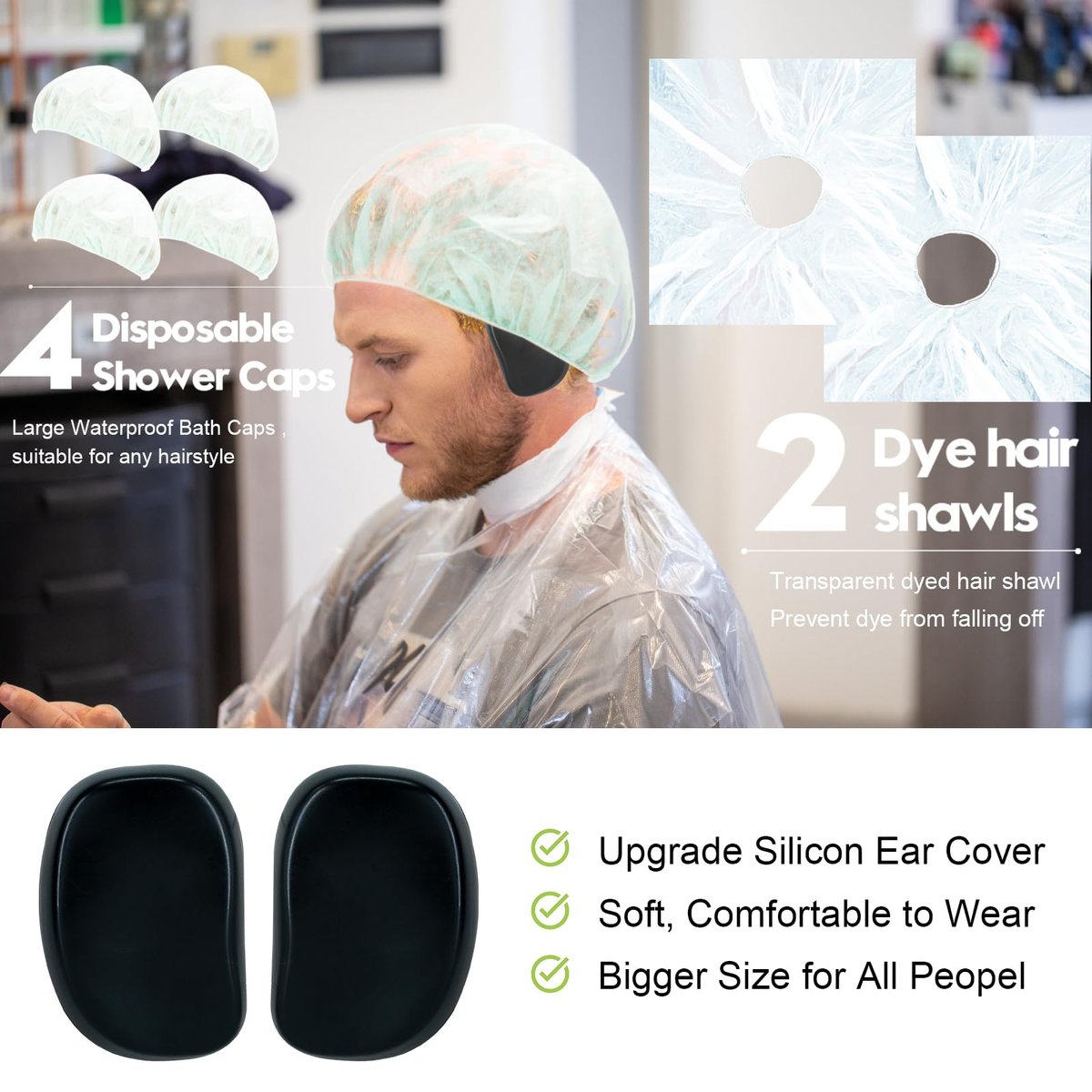 Svjetiq 21-Piece Professional Hair Dye Kit for Home Salon Bleaching & Coloring - Extra Large Black Plastic Bowls & Brushes - görsel 7