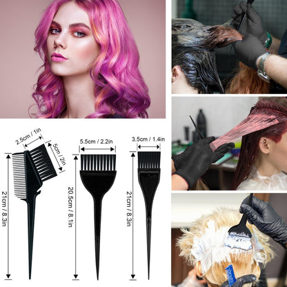 Svjetiq 21-Piece Professional Hair Dye Kit for Home Salon Bleaching & Coloring - Extra Large Black Plastic Bowls & Brushes