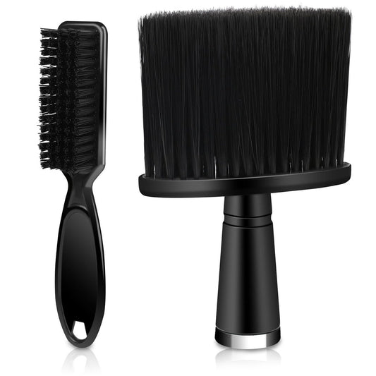 Professional Barber Brush Set – 2-Piece Clipper Blade Cleaner & Soft Neck Duster for Hair Stylists Avelisse