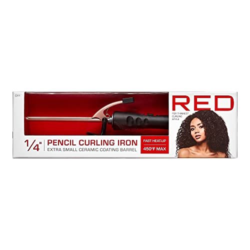 Red by Kiss 1.25 Inch Ceramic Curling Iron Pencil - Red Avelisse