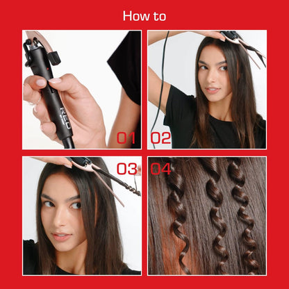 Red by Kiss 1.25 Inch Ceramic Curling Iron Pencil - Red Avelisse