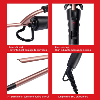 Red by Kiss 1.25 Inch Ceramic Curling Iron Pencil - Red Avelisse