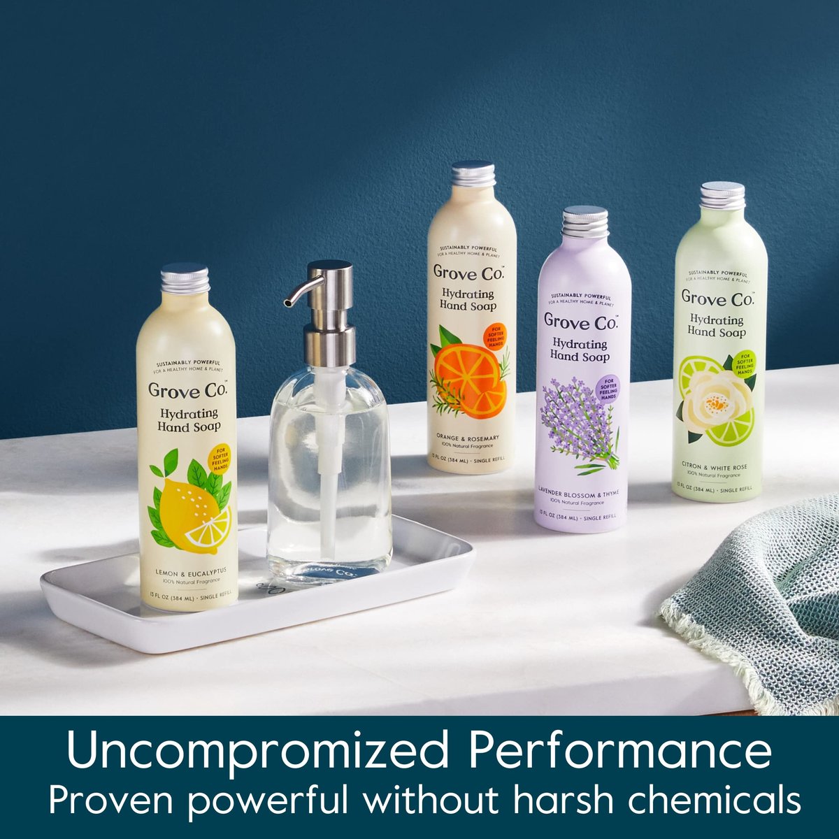 Grove Co. Hydrating Gel Hand Soap Refills (3 x 13 Fl Oz) - Plastic-Free, Natural Fragrances Avelisse