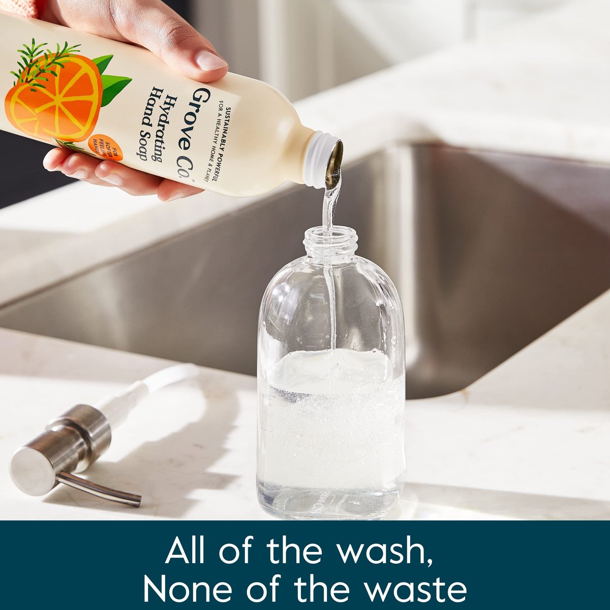 Grove Co. Hydrating Gel Hand Soap Refills (3 x 13 Fl Oz) - Plastic-Free, Natural Fragrances Avelisse