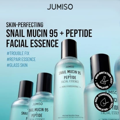 JUMISO Snail Mucin 95 + Peptide Essence - Advanced Skin Repair Serum for Acne-Prone & Sun-Damaged Skin, Non-Comedogenic Facial Moisturizer with 5-Peptide Complex, Fragrance-Free, Slow-Aging, 4.73 fl.oz. Avelisse