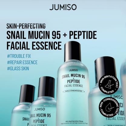 JUMISO Snail Mucin 95 + Peptide Essence - Advanced Skin Repair Serum for Acne-Prone & Sun-Damaged Skin, Non-Comedogenic Facial Moisturizer with 5-Peptide Complex, Fragrance-Free, Slow-Aging, 4.73 fl.oz. Avelisse
