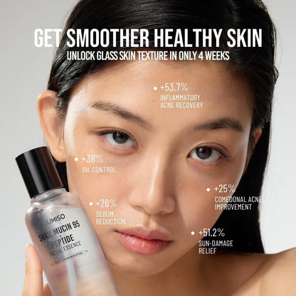 JUMISO Snail Mucin 95 + Peptide Essence - Advanced Skin Repair Serum for Acne-Prone & Sun-Damaged Skin, Non-Comedogenic Facial Moisturizer with 5-Peptide Complex, Fragrance-Free, Slow-Aging, 4.73 fl.oz. Avelisse