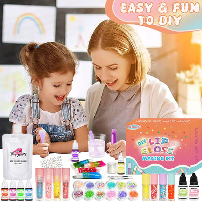 BRIPATI DIY Lip Gloss Making Kit - All-in-One Set with Clear Base, Pigments, Glitter, Tubes - Creative Gift for Women, Girls, Makeup Lovers for Christmas, Birthdays Avelisse