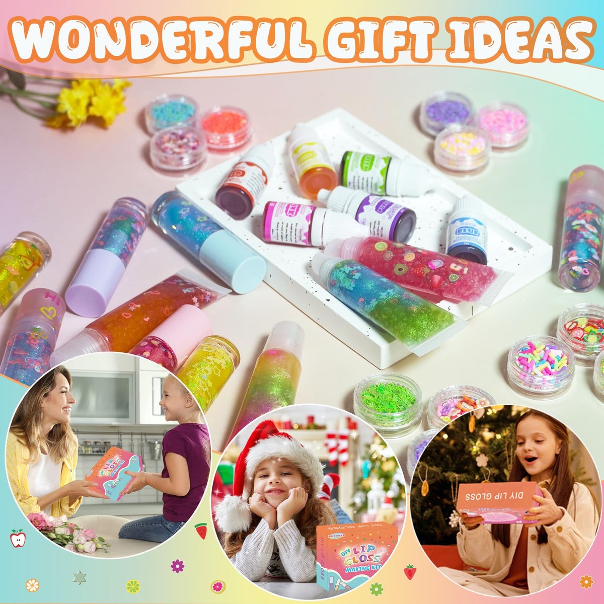 BRIPATI DIY Lip Gloss Making Kit - All-in-One Set with Clear Base, Pigments, Glitter, Tubes - Creative Gift for Women, Girls, Makeup Lovers for Christmas, Birthdays Avelisse