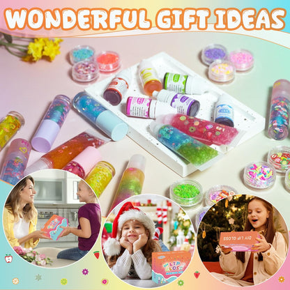 BRIPATI DIY Lip Gloss Making Kit - All-in-One Set with Clear Base, Pigments, Glitter, Tubes - Creative Gift for Women, Girls, Makeup Lovers for Christmas, Birthdays Avelisse