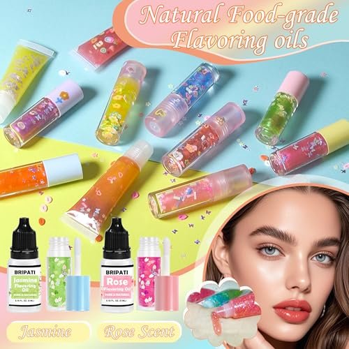 BRIPATI DIY Lip Gloss Making Kit - All-in-One Set with Clear Base, Pigments, Glitter, Tubes - Creative Gift for Women, Girls, Makeup Lovers for Christmas, Birthdays Avelisse