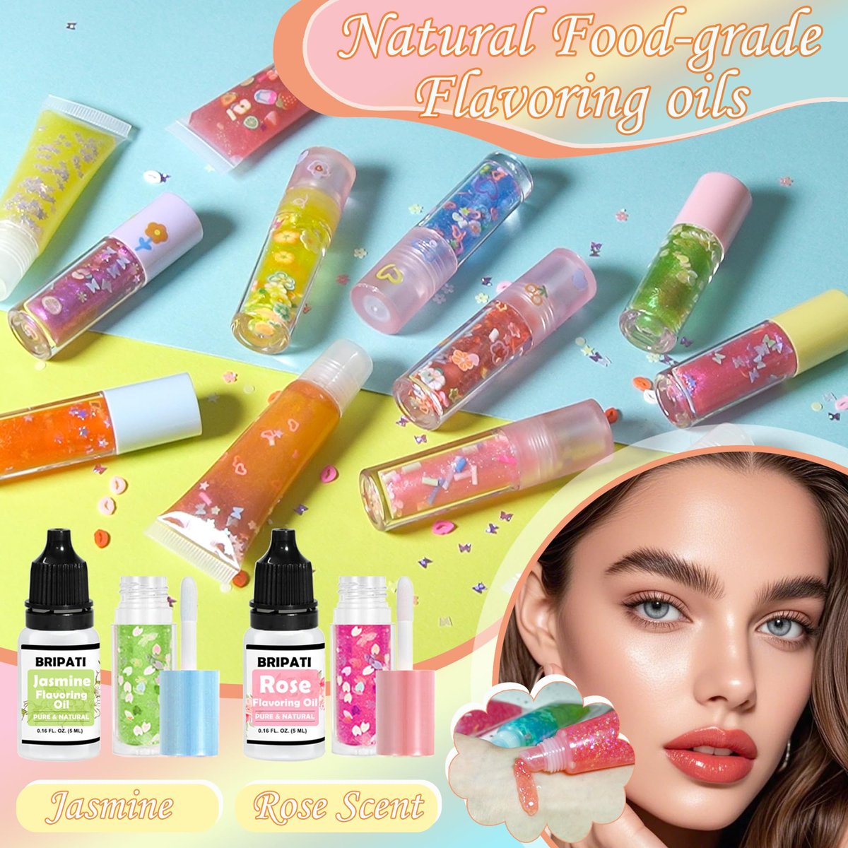 BRIPATI DIY Lip Gloss Making Kit - All-in-One Set with Clear Base, Pigments, Glitter, Tubes - Creative Gift for Women, Girls, Makeup Lovers for Christmas, Birthdays Avelisse