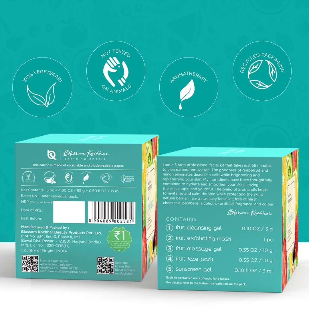 Aroma Magic 5 Step Fruit Facial Kit | Complete Salon-Style Skincare at Home - görsel 7