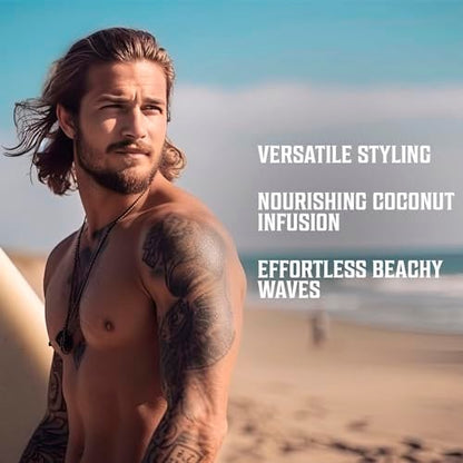 Viking Revolution Coconut Sea Salt Spray for Men – Texturizing Hair Spray with Kelp, Aloe & Red Algae for Volume and Beach Waves