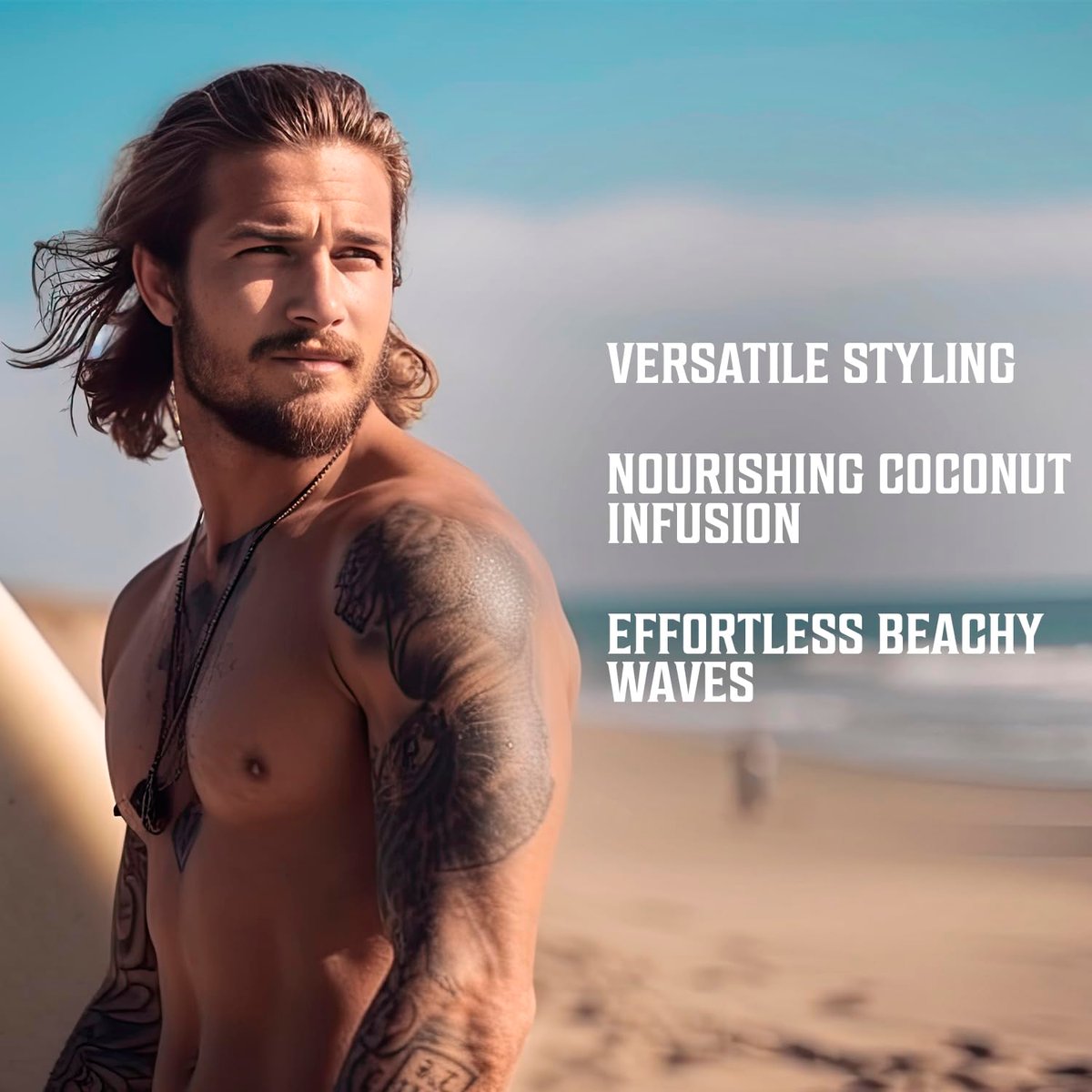 Viking Revolution Coconut Sea Salt Spray for Men – Texturizing Hair Spray with Kelp, Aloe & Red Algae for Volume and Beach Waves - görsel 5