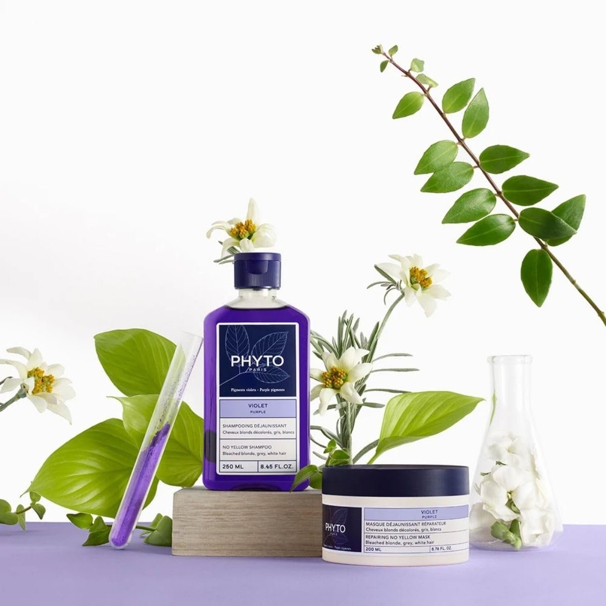 PHYTO PURPLE No Yellow Shampoo - Sulfate Free for Gray, White, and Bleached Blonde Hair - 8.45 fl oz Avelisse