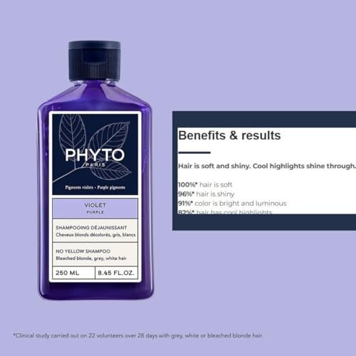 PHYTO PURPLE No Yellow Shampoo - Sulfate Free for Gray, White, and Bleached Blonde Hair - 8.45 fl oz Avelisse