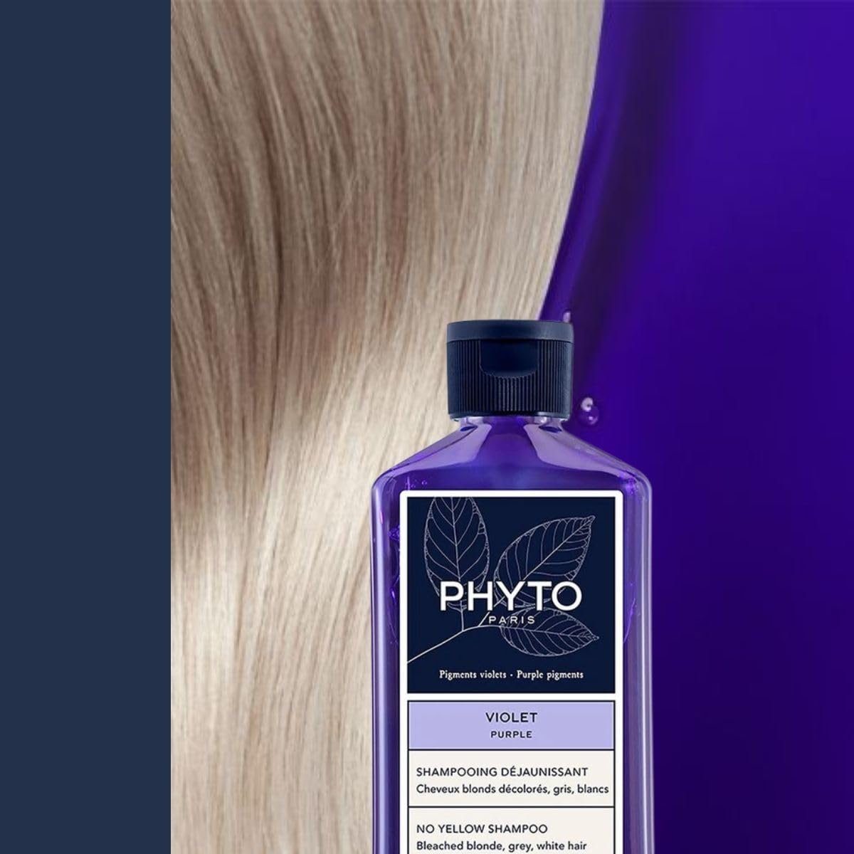 PHYTO PURPLE No Yellow Shampoo - Sulfate Free for Gray, White, and Bleached Blonde Hair - 8.45 fl oz Avelisse