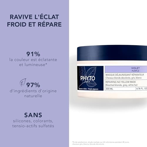 PHYTO PURPLE Repairing No Yellow Mask – Deep Hydration for Gray, White & Bleached Blonde Hair – 6.76 fl oz - görsel 4