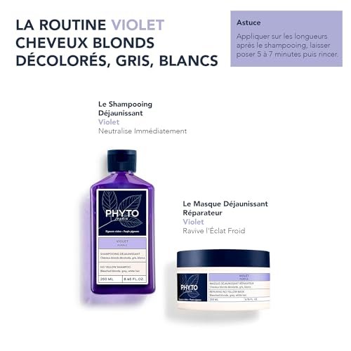 PHYTO PURPLE Repairing No Yellow Mask – Deep Hydration for Gray, White & Bleached Blonde Hair – 6.76 fl oz - görsel 8