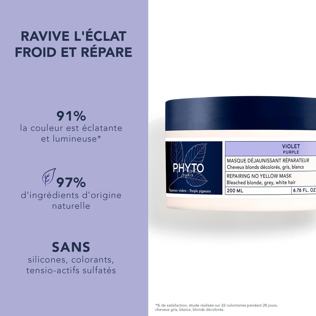 PHYTO PURPLE Repairing No Yellow Mask – Deep Hydration for Gray, White & Bleached Blonde Hair – 6.76 fl oz - görsel 3