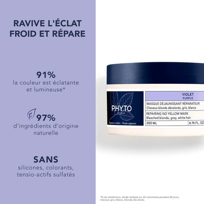 PHYTO PURPLE Repairing No Yellow Mask – Deep Hydration for Gray, White & Bleached Blonde Hair – 6.76 fl oz