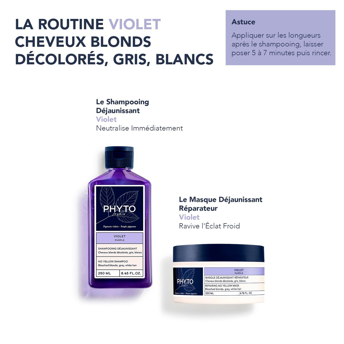 PHYTO PURPLE Repairing No Yellow Mask – Deep Hydration for Gray, White & Bleached Blonde Hair – 6.76 fl oz - görsel 7