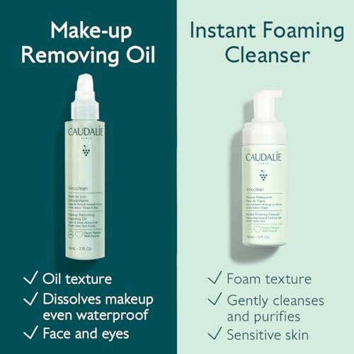 Caudalie Vinoclean Makeup Removing Cleansing Oil - Travel-Size 75 mL | Gentle Waterproof Makeup Remover Avelisse