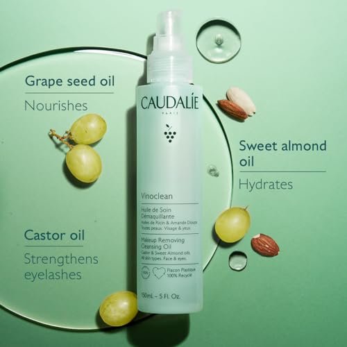 Caudalie Vinoclean Makeup Removing Cleansing Oil - Travel-Size 75 mL | Gentle Waterproof Makeup Remover Avelisse