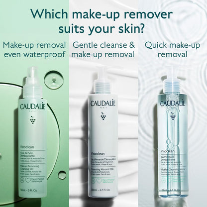 Caudalie Vinoclean Makeup Removing Cleansing Oil - Travel-Size 75 mL | Gentle Waterproof Makeup Remover Avelisse