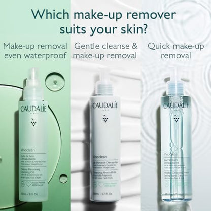 Caudalie Vinoclean Makeup Removing Cleansing Oil - Travel-Size 75 mL | Gentle Waterproof Makeup Remover Avelisse